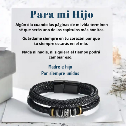 Pulsera de Cuero Unión "Madre e Hijo"